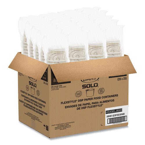 Image of SOLO® Flexstyle Double Poly Paper Containers, 8 oz, Symphony Design, Paper, 25/Pack, 20 Packs/Carton