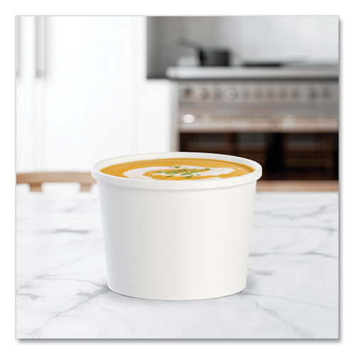 Image of SOLO® Flexstyle Double Poly Paper Containers, 12 oz, 3.6" Diameter, White, Paper, 25/Bag, 20 Bags/Carton