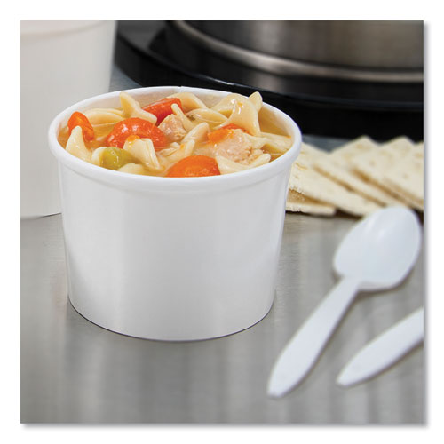 Image of SOLO® Flexstyle Double Poly Paper Containers, 12 oz, 3.6" Diameter, White, Paper, 25/Bag, 20 Bags/Carton