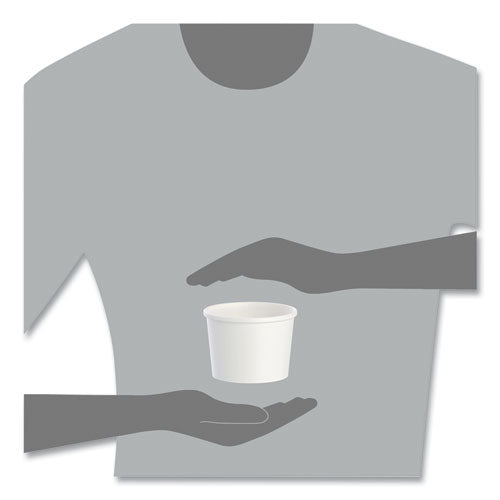 Image of SOLO® Flexstyle Double Poly Paper Containers, 12 oz, 3.6" Diameter, White, Paper, 25/Bag, 20 Bags/Carton