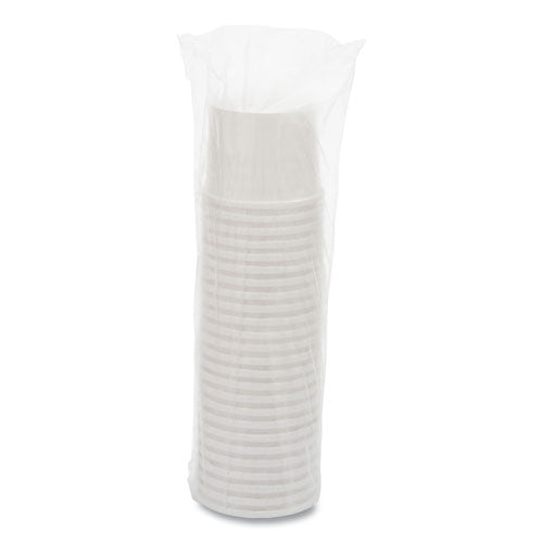 Image of SOLO® Flexstyle Double Poly Paper Containers, 12 oz, 3.6" Diameter, White, Paper, 25/Bag, 20 Bags/Carton