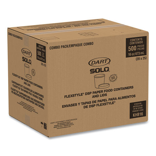 Image of SOLO® Flexstyle Double Poly Food Combo Packs, 16 oz, Symphony, Paper, 25 Combos/Sleeve, 10 Sleeves/Carton