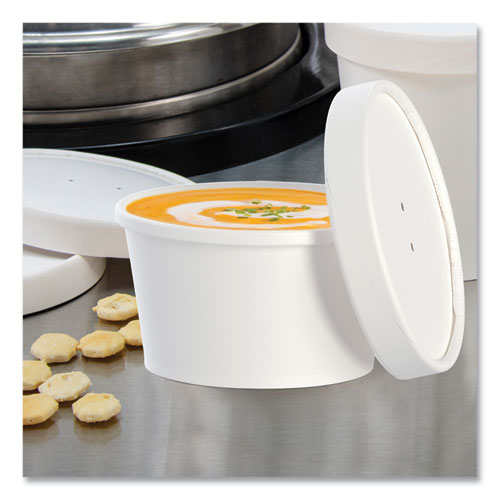 Image of SOLO® Flexstyle Double Poly Food Combo Packs, 8 oz, White, Paper, 25/Pack, 10 Packs/Carton
