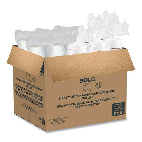 Image of SOLO® Flexstyle Double Poly Food Combo Packs, 8 oz, White, Paper, 25/Pack, 10 Packs/Carton