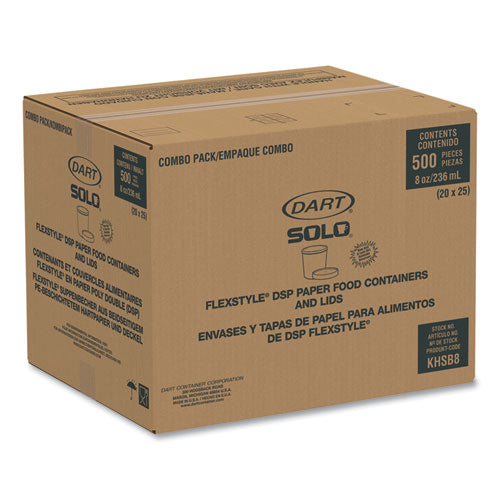 Image of SOLO® Flexstyle Double Poly Food Combo Packs, 8 oz, Symphony, Paper, 25/Pack, 10 Packs/Carton