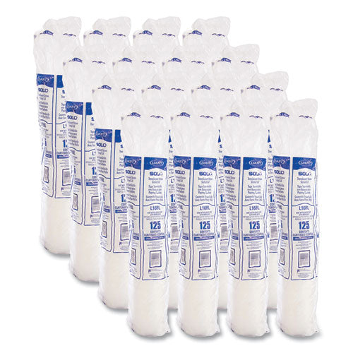 Image of SOLO® Polystyrene Plastic Flat Straw-Slot Cold Cup Lids, Fits 12 oz to 24 oz Cold Cups, Plastic, Translucent, 125/Pack, 16 Packs/CT