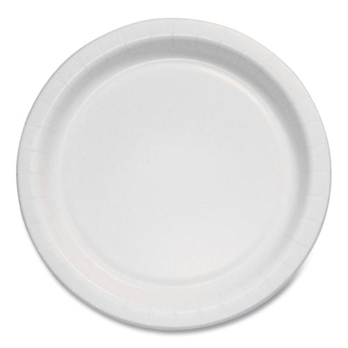 Image of SOLO® Bare Eco-Forward Clay-Coated Paper Plate, ProPlanet Seal, 6" dia, White/Brown/Green, 1,000/Carton