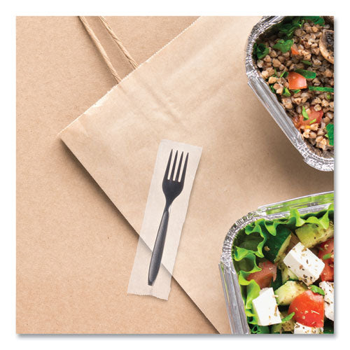 Image of SOLO® Reliance Mediumweight Cutlery, Fork, Plastic, Black, 1,000/Carton