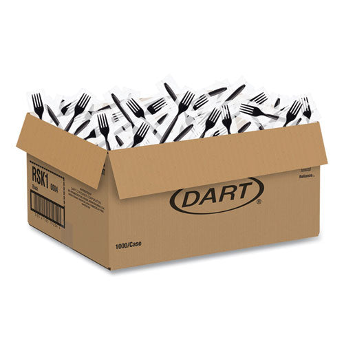 Image of SOLO® Reliance Mediumweight Cutlery, Fork, Plastic, Black, 1,000/Carton