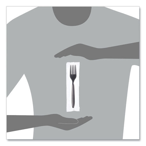 Image of SOLO® Reliance Mediumweight Cutlery, Fork, Plastic, Black, 1,000/Carton
