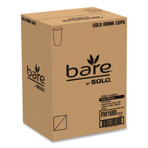 Image of SOLO® Bare Eco-Forward Paper Cold Cups, 16 oz, Green/White, 100/Sleeve, 10 Sleeves/Carton