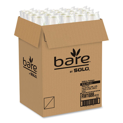 Image of SOLO® Bare Eco-Forward Paper Cold Cups, 16 oz, Green/White, 100/Sleeve, 10 Sleeves/Carton