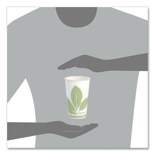 Image of SOLO® Bare Eco-Forward Paper Cold Cups, 16 oz, Green/White, 100/Sleeve, 10 Sleeves/Carton