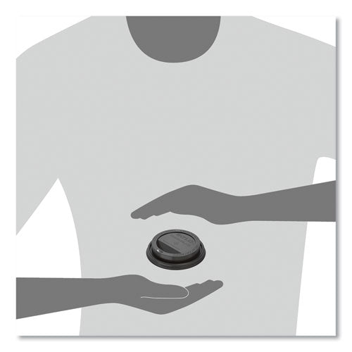 Image of SOLO® Traveler Cappuccino Style Dome Lid, Fits 10 oz to 24 oz Hot Cups, Plastic, Black, 100/Sleeve, 10 Sleeves/Carton