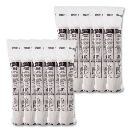 Image of SOLO® Traveler Cappuccino Style Dome Lid, Fits 10 oz to 24 oz Hot Cups, Plastic, White, 100/Pack, 10 Packs/Carton