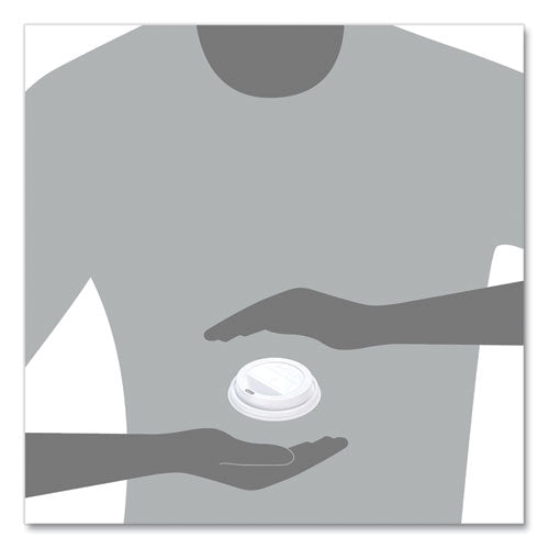 Image of SOLO® Traveler Cappuccino Style Dome Lid, Fits 10 oz to 24 oz Hot Cups, Plastic, White, 100/Pack, 10 Packs/Carton