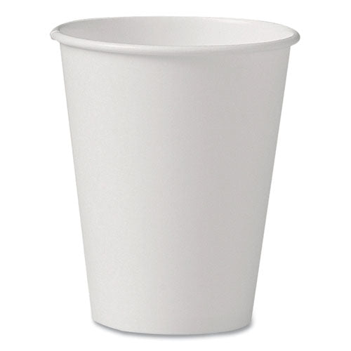 Image of SOLO® Uncoated Paper Cups, Hot Drink, 8 Oz, White, 1,000/carton