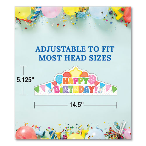 Image of Carson-Dellosa Education Student Crown, Birthday, 14.5 x 5.13, Assorted Colors, 30/Pack
