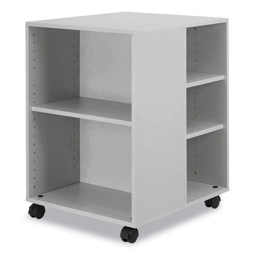 Image of Durable® Flexible Multi-Functional Cart for Office Storage, Wood, 6 Shelves, 20.79 x 23.31 x 29.45, Gray