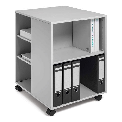 Image of Durable® Flexible Multi-Functional Cart for Office Storage, Wood, 6 Shelves, 20.79 x 23.31 x 29.45, Gray