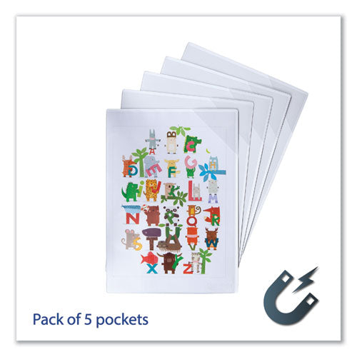 Image of djois® by Tarifold Easy Load Magnetic Pocket with Corner Closure, 14 x 11, Clear Frame, 5/Pack