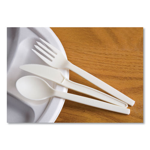 Image of WNA EcoSense Renewable Plant Starch Cutlery, Knife, Plastic, Cream, 50/Pack, 20 Packs/Carton