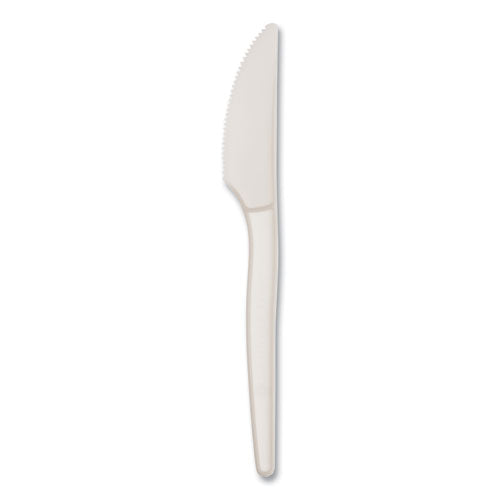 Image of WNA EcoSense Renewable Plant Starch Cutlery, Knife, Plastic, Cream, 50/Pack, 20 Packs/Carton