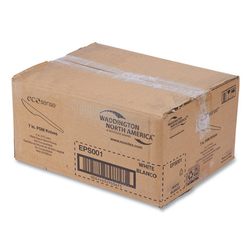 Image of WNA EcoSense Renewable Plant Starch Cutlery, Knife, Plastic, Cream, 50/Pack, 20 Packs/Carton