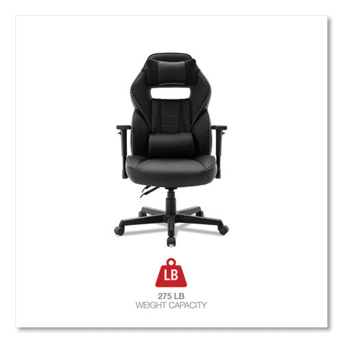 Image of Alera® Racing Style Ergonomic Gaming Chair, Supports 275 Lb, 15.91" To 19.8" Seat Height, Black/gray Trim Seat/back, Black/gray Base