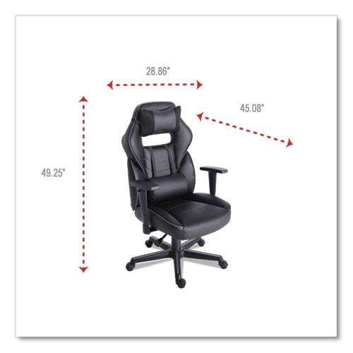 Image of Alera® Racing Style Ergonomic Gaming Chair, Supports 275 Lb, 15.91" To 19.8" Seat Height, Black/gray Trim Seat/back, Black/gray Base
