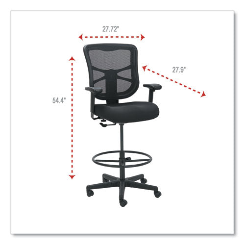 Image of Alera® Alera Elusion Series Mesh Stool, Supports Up to 275 lb, 22.6" to 31.6" Seat Height, Black