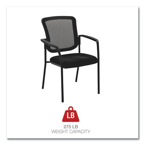 Image of Alera® Alera Elusion Series Mesh Back Stacking Guest Chair, 26" x 25.6" x 36.2", Black Seat, Black Back, Black Base