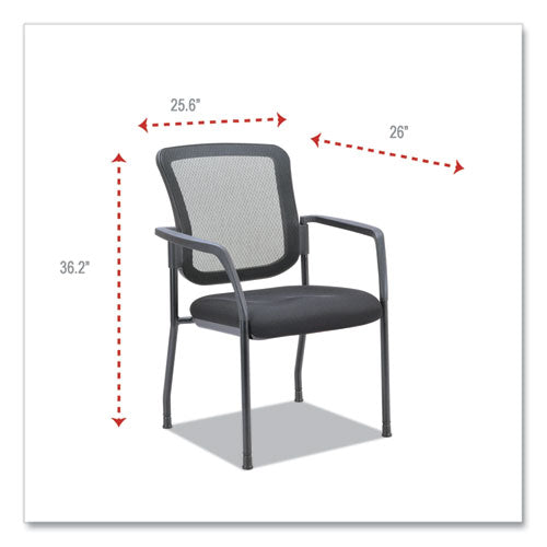 Image of Alera® Alera Elusion Series Mesh Back Stacking Guest Chair, 26" x 25.6" x 36.2", Black Seat, Black Back, Black Base