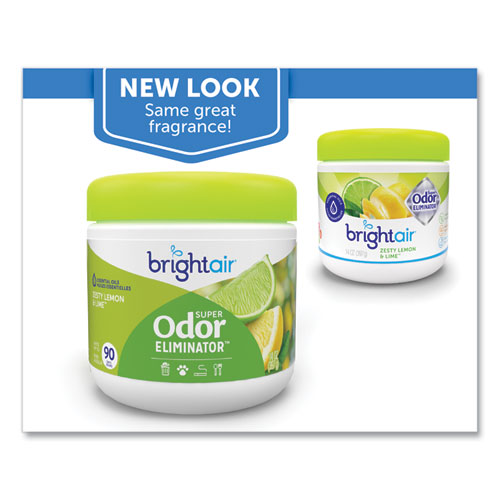 Image of BRIGHT Air® Super Odor Eliminator, Zesty Lemon And Lime, 14 Oz Jar, 6/carton