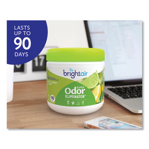 Image of BRIGHT Air® Super Odor Eliminator, Zesty Lemon And Lime, 14 Oz Jar, 6/carton