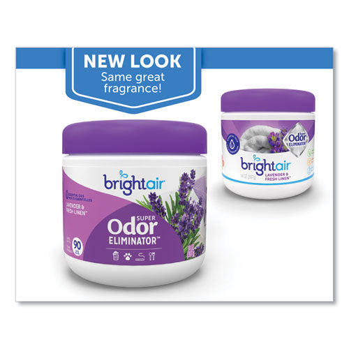 Image of BRIGHT Air® Super Odor Eliminator, Lavender And Fresh Linen, Purple, 14 Oz Jar