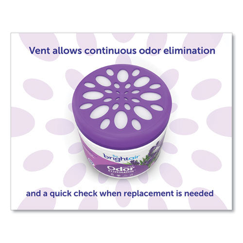 Image of BRIGHT Air® Super Odor Eliminator, Lavender And Fresh Linen, Purple, 14 Oz Jar, 6/carton