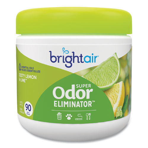 Image of BRIGHT Air® Super Odor Eliminator, Zesty Lemon And Lime, 14 Oz Jar, 6/carton