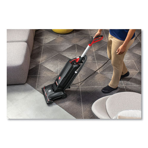 Image of Hoover® Commercial Task Vac Hard Bag Lightweight Upright Vacuum, 14" Cleaning Path, Black