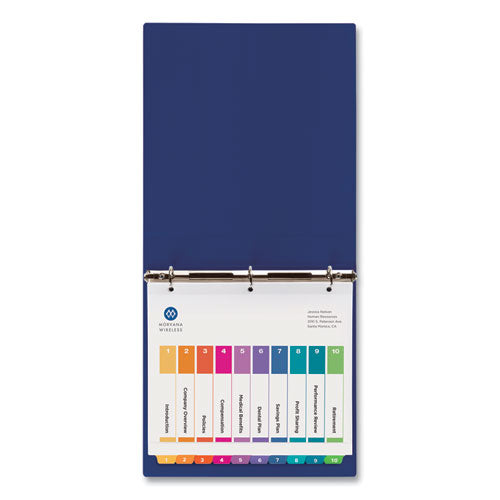 Image of Avery® Customizable TOC Ready Index Multicolor Tab Dividers, Extra Wide Tabs, 10-Tab, 1 to 10, 11 x 9.25, White, 1 Set