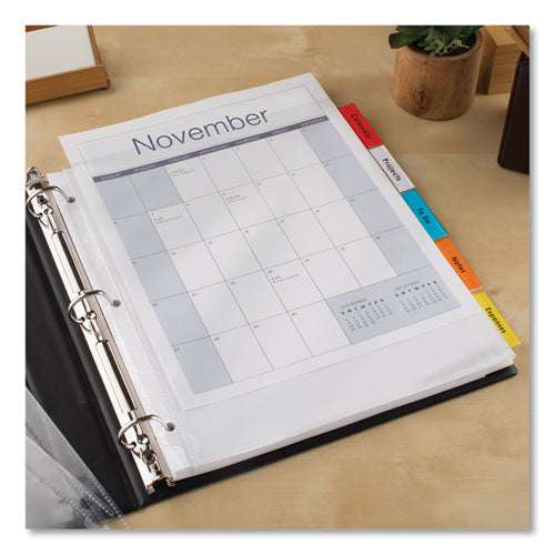 Image of Avery® Insertable Big Tab Dividers, 5-Tab, Single-Sided Copper Edge Reinforcing, 11.13 x 9.25, White, Assorted Tabs, 1 Set