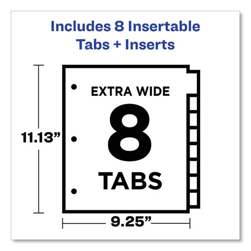 Image of Avery® Insertable Big Tab Dividers, 8-Tab, 11.13 x 9.25, White, Assorted Tabs, 1 Set