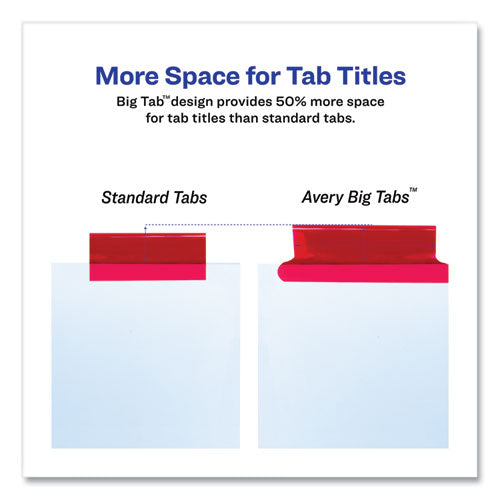 Image of Avery® Insertable Big Tab Dividers, 8-Tab, 11.13 x 9.25, White, Assorted Tabs, 1 Set