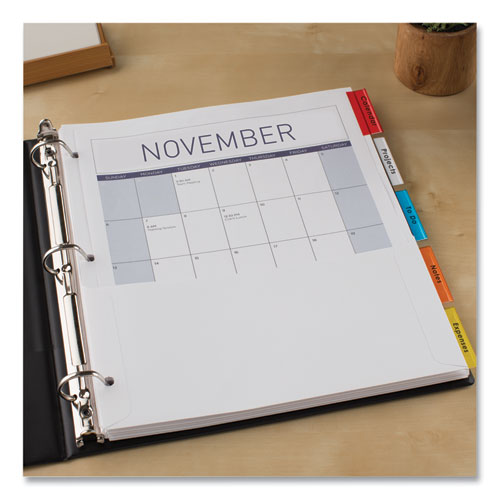 Image of Avery® Insertable Dividers w/Single Pockets, 5-Tab, 11.25 x 9.13, White, 1 Set
