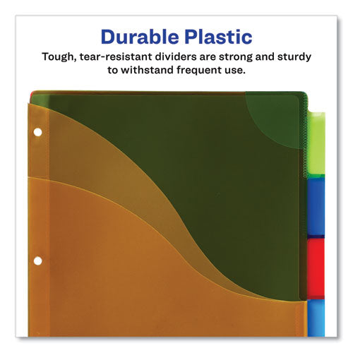 Image of Avery® Insertable Big Tab Plastic Three-Pocket Corner Lock Dividers, 5-Tab, 11.13 X 9.25, Assorted, 1 Set