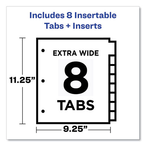 Image of Avery® Insertable Big Tab Plastic 1-Pocket Dividers, 8-Tab, 11.13 X 9.25, Assorted, 1 Set