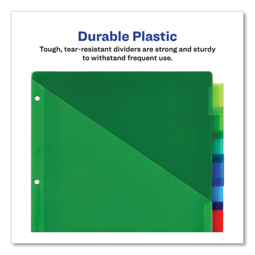 Image of Avery® Insertable Big Tab Plastic 1-Pocket Dividers, 8-Tab, 11.13 X 9.25, Assorted, 1 Set