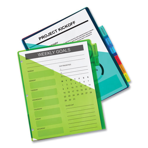 Image of Avery® Insertable Big Tab Plastic 1-Pocket Dividers, 8-Tab, 11.13 X 9.25, Assorted, 1 Set