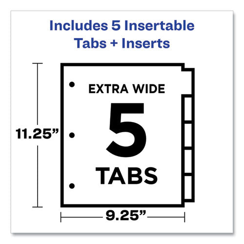 Image of Avery® Insertable Big Tab Plastic 2-Pocket Dividers, 5-Tab, 11.13 X 9.25, Assorted, 1 Set