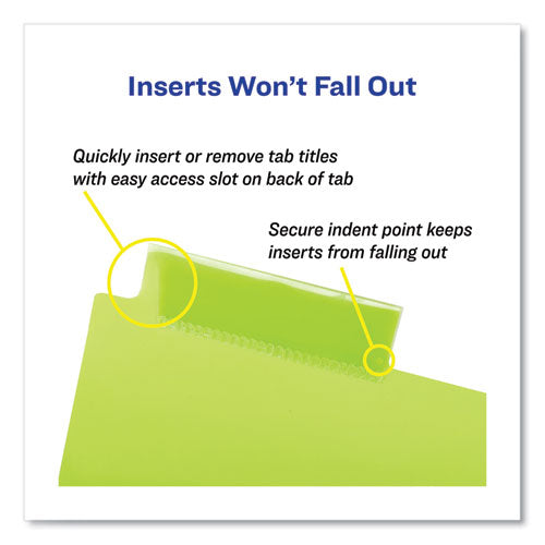 Image of Avery® Insertable Big Tab Plastic 2-Pocket Dividers, 5-Tab, 11.13 X 9.25, Assorted, 1 Set